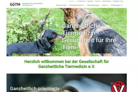 Screenshot der Website für Tiermedizin